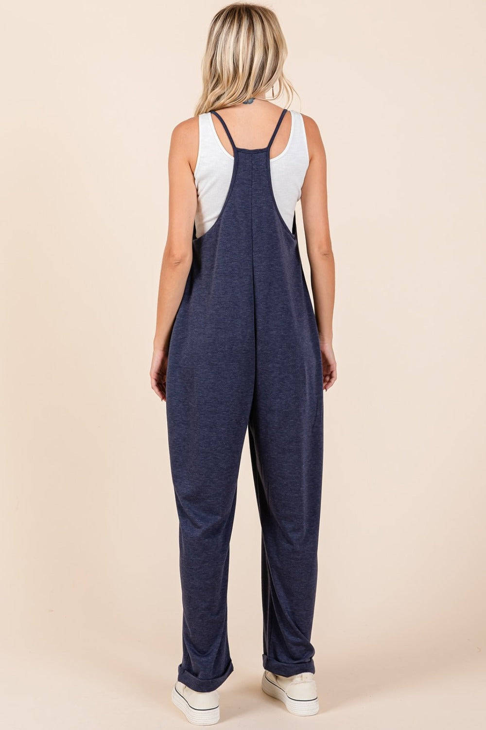 Mittoshop Patch Pocket Wide Leg Sleeveless Jumpsuit